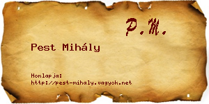 Pest Mihály névjegykártya