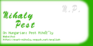 mihaly pest business card